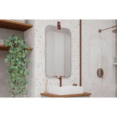 Imagem de Espelheira de Banheiro Monet Parede Retangular 48x80cm Cimento - MGM