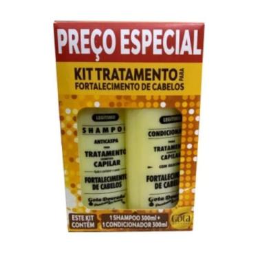 Imagem de Kit shampoo p/fortalec.cabelos antiqueda gota dourada 300 ml, Fortalec
