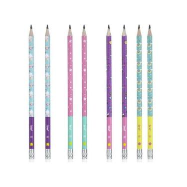 Imagem de Lápis de Escrever Preto HB Decorado Magic Unicórnio Kit c/ 2, 4, 8 ou 