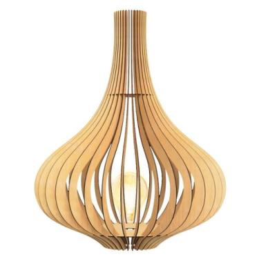 Imagem de Luminária de Chão ALADDIN MDF Luminária - CORALISA, MDF CRU, 90x60cm, 