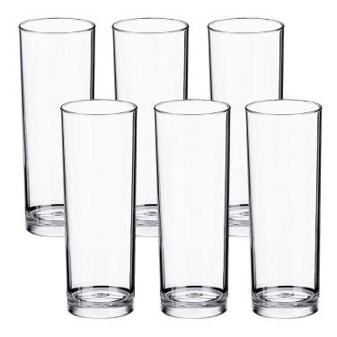 Imagem de Jogo De Copos 6 Peças Long Drink Plástico Festas Eventos Top Cor:transparente