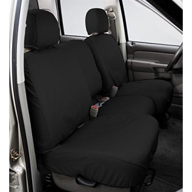Imagem de Covercraft Capa de assento SeatSaver para fileira frontal de ajuste personalizado para modelos selecionados de Dodge Ram - Polialgodão (Carvão)