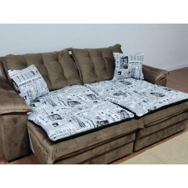 Imagem de Pillow top para sofá retrátil de dois módulos modelo impermeável com d