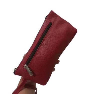 Imagem de Bolsinha Carteira de Couro Necessaire Porta Documentos Fabricação Próp