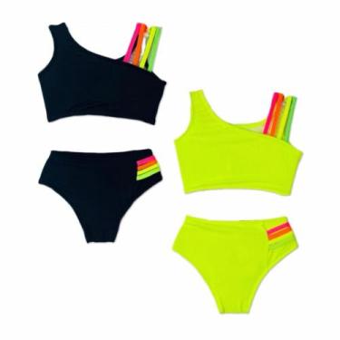 Imagem de Biquíni De Menina Moda Praia Verão Infantil E Juvenil Kit 2 Peças - AK