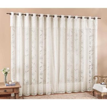 Imagem de Cortina para Varão Luna 3,00 x 2,50 Metros Alt Renda Trabalhada - Palh