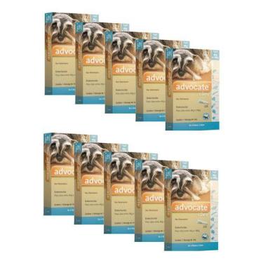 Imagem de 10 Advocate Anti Pulgas Cães De 4 A 10 Kg Bayer 1 Pipeta - Elanco
