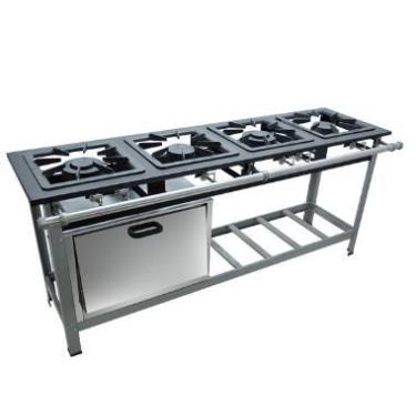 Imagem de Fogão c/ Forno Aço 304 Baixa Pressão Super Luxo 40x40 Perfil 6,5 2QD 2