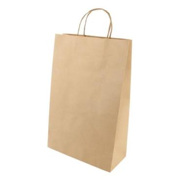 Imagem de 10 Sacolas De Papel Kraft Pardo Para Presentes Médio 39x32x16 - T10OFF