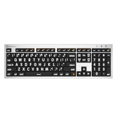 Imagem de Logickeyboard 'Slimline' com impressão grande • Letras brancas em teclas pretas • Feito para Mac • Incluindo lâmpada LogicLight • p/n LKBU-LPRNTWB-CWMU-US