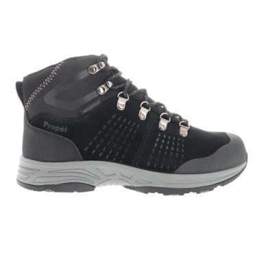 Imagem de Bota masculina casual Propet Conrad para trilha no tornozelo - preta, cinza, Preto, 11 X-Wide