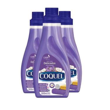 Imagem de Kit 3 Lava Roupas Líquido Coquel Cocó e Lavanda 500ml Cada - CasaKm