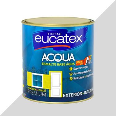 Imagem de Tinta Esmalte Base Água para Ferro e Madeira 3,6l - Eucatex, Gelo Cinz