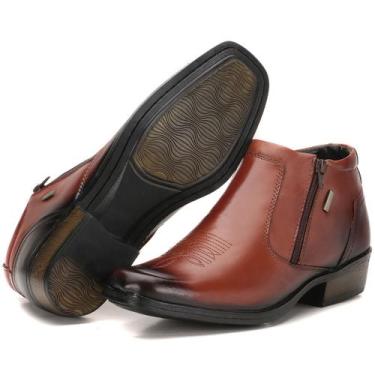 Imagem de Bota Masculina Couro Social Country Ziper Confort 5cm Alto - Kéffor, M