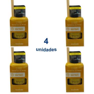 Imagem de Kit 4 Aromatizador Sementes do Brasil 280ml Difusor de Aromas Vareta S