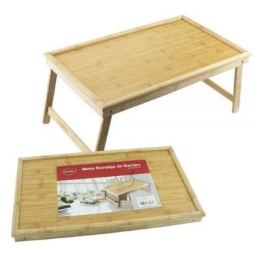 Imagem de Mesa Dobrável Servir Café Da Manhã Cama Bandeja Bambu - Clink
