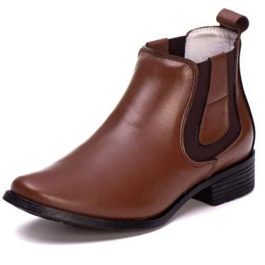 Imagem de Bota Feminina Cano Curto Couro - Pettinari, Caramelo, 36