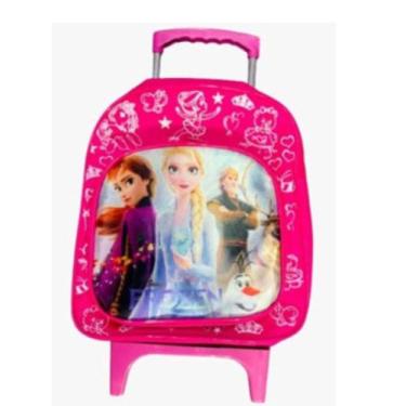 Imagem de Mochila Escolar De Rodinha Infantil Meninas Gelo Neve Bolsa Creche Per