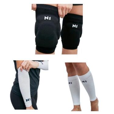 Imagem de Kit Joelheira + Canelito + Manguito Spry Vôlei Pro Seleção N1 Sport, P