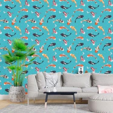 Imagem de Papel de Parede Adesivo Peixes Carpas Koi N015044 0,58x3,00M - Adesivo