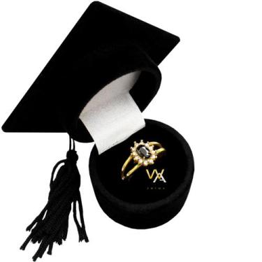 Imagem de Anel formatura feminino preto onix - WA JOIAS, 16