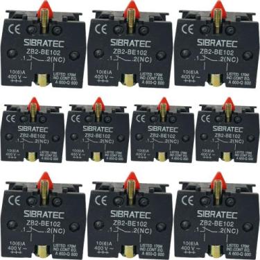 Imagem de 10 Bloco de Contato ZB2-BE102 com 1NF Vermelho Botão e Chave Seletora 