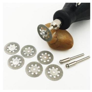 Imagem de 10 Discos Diamantado 22mm Dremel Micro Retifica + Hastes - Fox Tools B