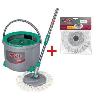 Imagem de Kit Noviça 1 Mop Twister Esfregão Bettanin BT1902 + 1 Refil Microfibra