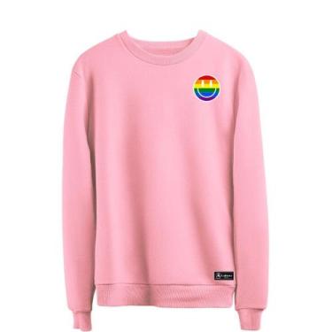 Imagem de Blusão Moletom Lgbt Masculino e Feminino Personalizado sem Capuz gola 