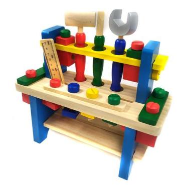 Imagem de Brinquedo Bancada De Ferramentas Infantil Madeira 41 Peças - Guru