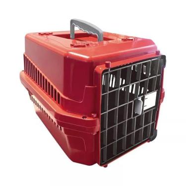Imagem de Caixa de Transporte Pequeno Cães e Gatos até 5kg Vermelho - MecPet