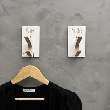 Imagem de 6 Ganchos pendurador provador de loja Sim Não pino duplo - Souvenir De