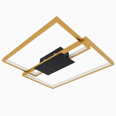 Imagem de Lustre Plafon Quadrado Modaza Soffitto 45cm, Dourado