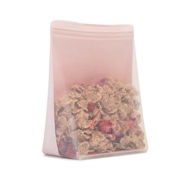 Imagem de W&P Bolsa de armazenamento reutilizável de silicone Porter, sanduíche (pé de 1,5 g), blush, recipiente de armazenamento de alimentos, seguro para micro-ondas e lava-louças, fácil limpeza