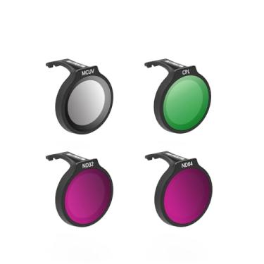 Imagem de Conjunto de 4 filtros de lente de câmera compatíveis com DJI NEO, MCUV/CPL/ND32/ND64 acessórios de filtros multirevestidos
