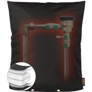 Imagem de Angooni Tampa de prevenção de refluxo atualizada, folha de alumínio (-15.0 °C) - 35.5 cm L x 45.7 cm A Industrial 600D Winter Sprinkler Valve Covers for Outside, Anti-UV Winter-Freeze Water Well Pump