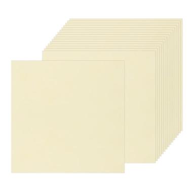 Imagem de Rebower 25 folhas de papel pergaminho envelhecido papelaria 90GSM folha de papel vintage, [para certificado, convite, envelope] - 30,5 x 30,5 cm/amarelo creme