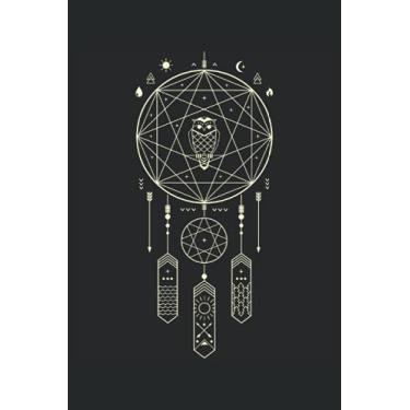 Imagem de Owl elements tarot witchcraft astrology tattoo design line art: NOTEBOOK - Funny Earth Water Fire Arrow Occult Gift, Present Idea - A5 (6x9) - 120 ... Book, Sketch, Planner, Birthday, Funny, Moon