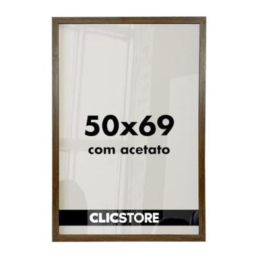 Imagem de Moldura para Quebra Cabeça Grow Puzzle 1000 peças 50x69 cm c/Acetato Decoração Interiores Parede Sala Escritório Office (Tabaco)