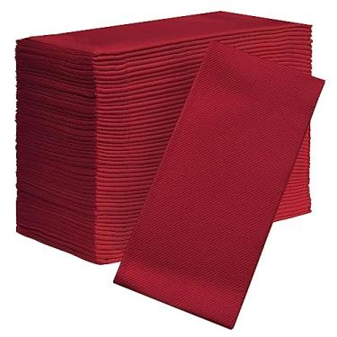 Imagem de Guardanapos de papel para jantar em casa americano, com linho ecológico, decorativo de 40 x 40 cm, ideal para festas ou recepção de casamento. Composto espesso absorvente Biológico e reciclagem (Burgandy)