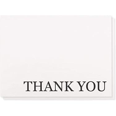 Imagem de Cartões de agradecimento – Pacote com 120 notas de agradecimento, conjunto de cartões de agradecimento em volume – em branco na parte interna – Inclui cartões e envelopes de agradecimento, branco, 14 x 9 cm
