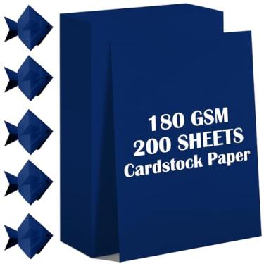 Imagem de Cartolina colorida azul, 200 folhas, 21,6 x 28 cm, papel para impressora 180 g/m², papel para impressora azul, papel colorido multiuso, cartolina pesada, azul para artesanato