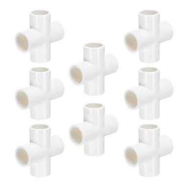 Imagem de HARFINGTON 8 peças de encaixe de PVC 3/10.2 cm conector de 4 vias acoplamento de tubulação de grau de construção acessórios de cotovelo para esgoto encanamento tubo de drenagem suprimentos de água