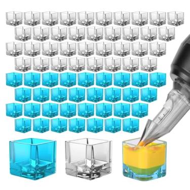 Imagem de BAMTTOO 200 peças de tampas de tinta de tatuagem descartáveis copos de tinta de tatuagem tampa de pigmento copo de tinta de tatuagem de plástico para tatuagem tampa de recipiente de maquiagem