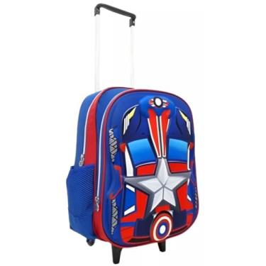 Imagem de Mochila Escolar Infantil com Rodinhas, Estampa do Capitão América,Menino