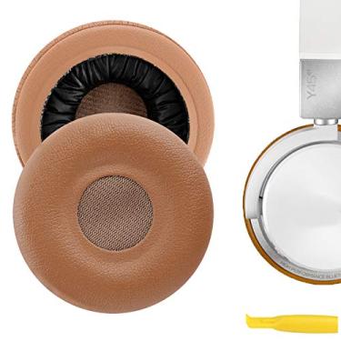 Imagem de Geekria Almofadas auriculares de substituição QuickFit para fones de ouvido AKG Y40 Y45 Y45BT Almofadas de fone de ouvido, peças de reparo de capas de fones de ouvido (marrom)