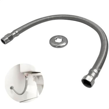 Imagem de Dona D Cor, Engate Flexível De Alta Vazão 60cm Aço Inox 304 Trançado Entrada Agua Quente Fria Mangueira Torneira Fria Rabicho 1/2 Macho Fêmea Lavadora