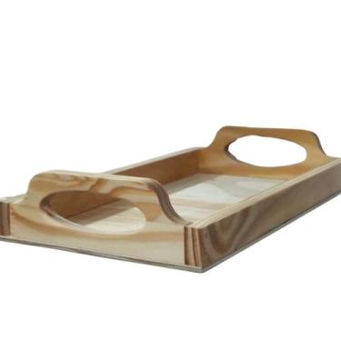 Imagem de Bandeja Retangular de pinus para servir Café e Chá - Antilope Decor Po