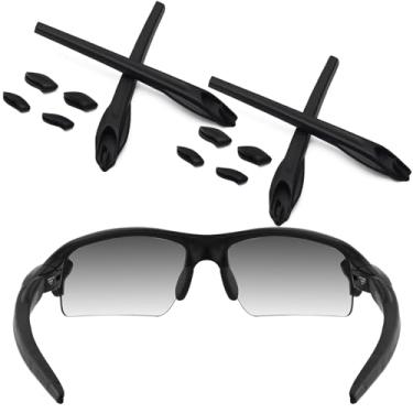 Imagem de ToughAsNails Kits de borracha de substituição para óculos de sol Oakley Flak 2.0 XL OO9188/Flak 2.0 OO9295, Kits de borracha preta e preta, tamanho �nico