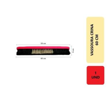 Imagem de 1 Unidade Vassoura De Pelo Natural Crina Macia Grande 60 Cm Para Limpe
